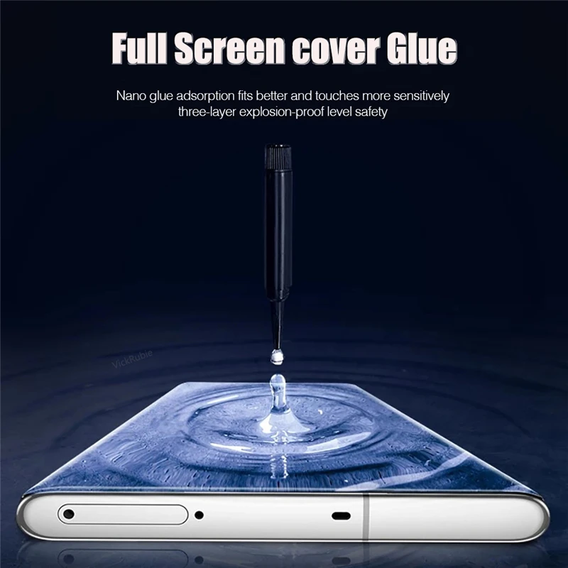 3PCS UV Tempered Glass For Oneplus 11 10 9 8 7 7T Pro Screen Protector Liquid Glued Curved OnePlus 10T 8T 9R 9rt Nord 2 ACE Pro