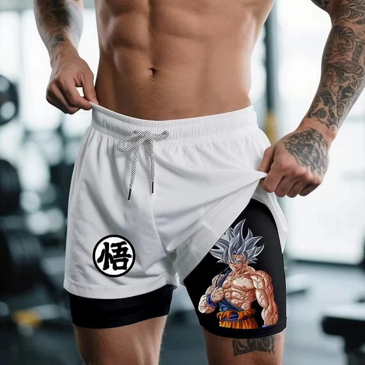 Jujutsu Kaisen 애니메이션 압축 남성용 반바지 스포츠 2-in-1 운동 피트니스 캐주얼 컴포트 사계절 레깅스 스트리트웨어