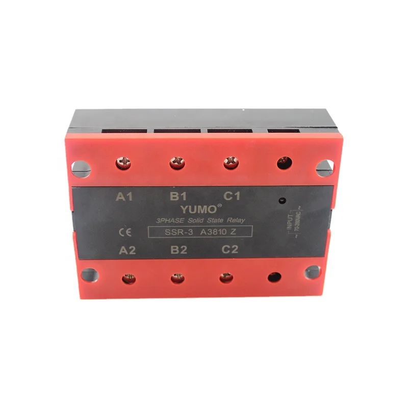 3 Phase Solid State Relay Aluminum Base Black Body With Red Cover