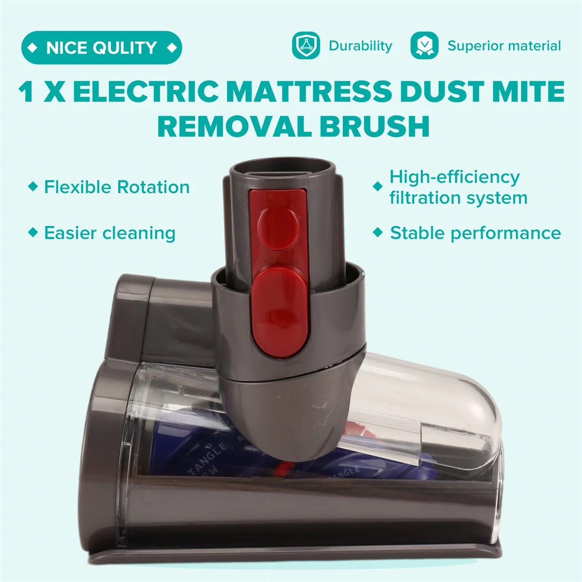 FZFZ Sikat Penghilang Tungau Debu Kasur Elektrik untuk V7 V8 V10 V11 V15 Penyedot Debu Kepala Sikat Alat Bermotor Mini