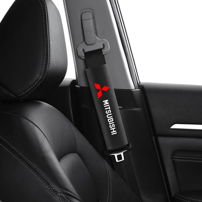 Car Safety Belt Shoulder Pad Safety Strap Cotton Flannel Cover for Mitsubishi Lancer ASX Outlander Pajero Evolution Accessories