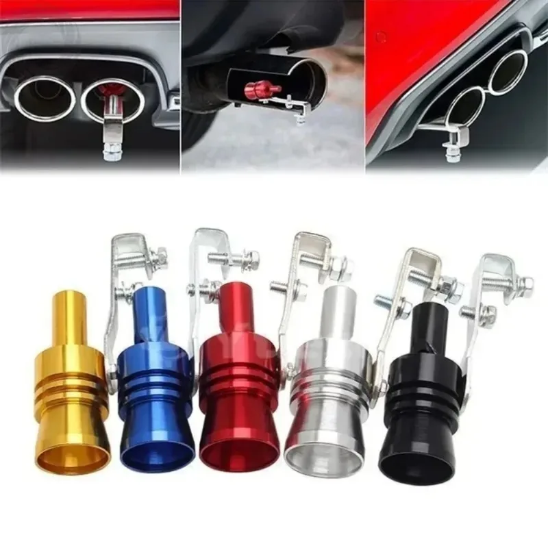 Novo 1 pçs colorido carro modificado turbina apito dispositivo de som tubo de escape cauda garganta apito cauda do carro apito anel para ipm