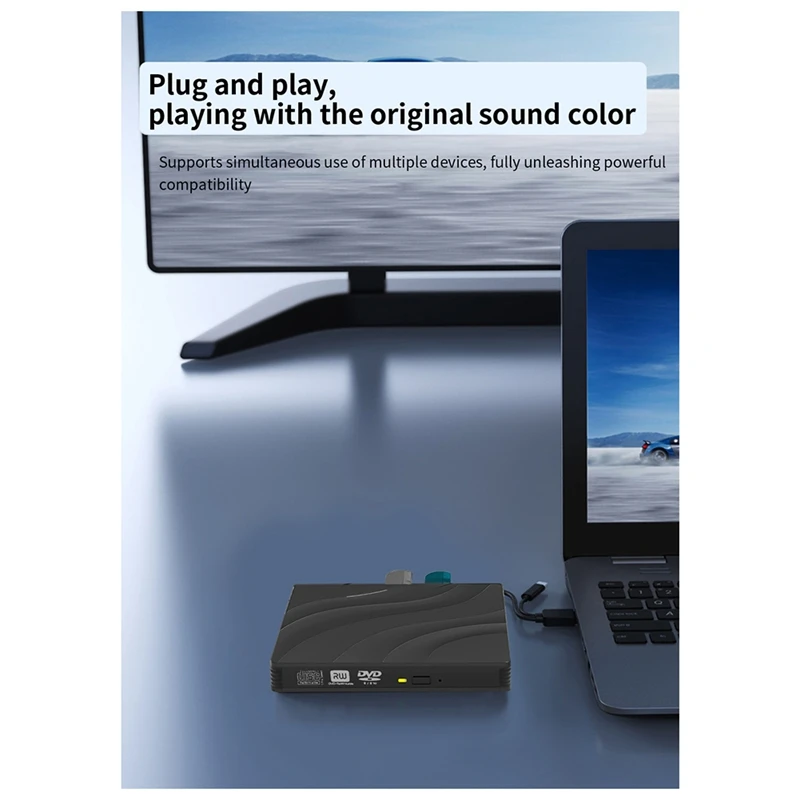 دي في دي خارجي متعدد الوظائف Type-C Blu-Ray CD Writer ، محرك الموقد ، قارئ مناسب لأجهزة الكمبيوتر المحمول ، الكمبيوتر الشخصي ، في أي مناسبة ، جديد ، USB
