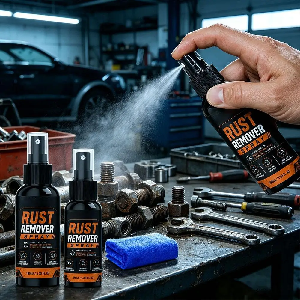 50/100ml Rust Remover Spray Multi Purpose Metal Rust Dissolver Cleaner For Car Hardware Metal Surface Rust Cleaning Auto Parts