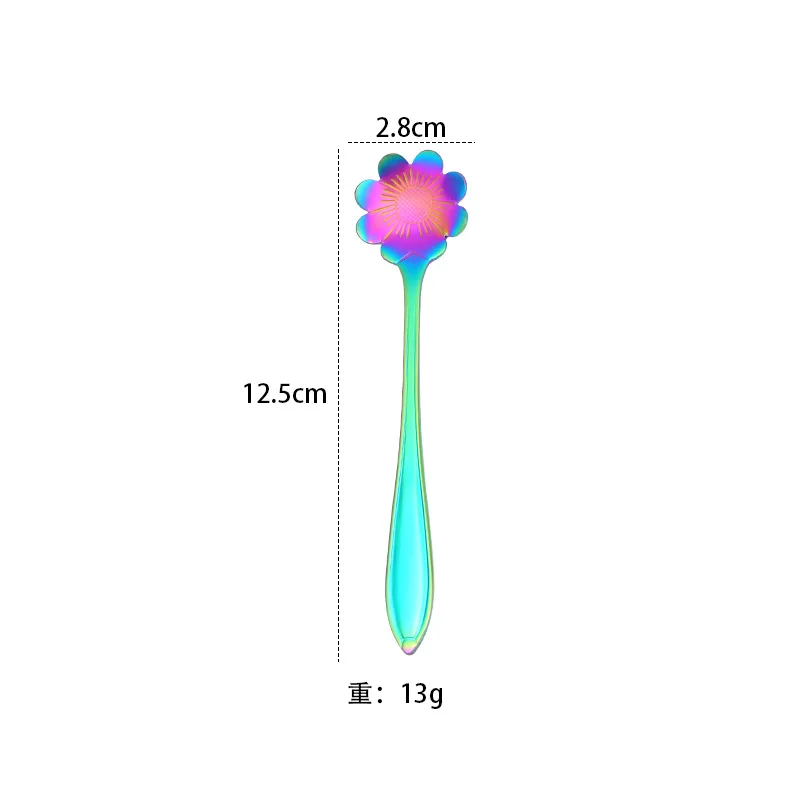 410 stainless steel meal flower spoon creative chrysanthemum flower spoon coffee dessert mixed spoon