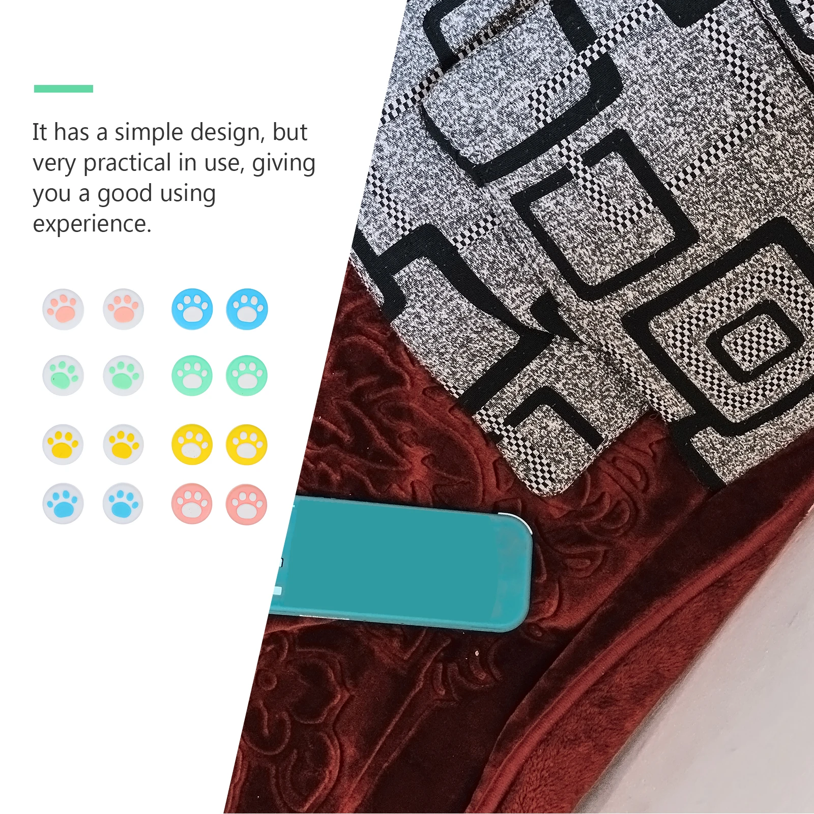 

16pcs H held Controller Caps Silicone Thumbstick Covers Anti Skid Wear Resistant Gaming Joystick Grips Cat Claw Design Baby