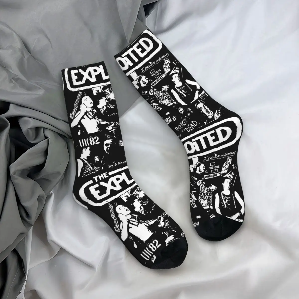 Casual Women Socks The Exploited Punk On The Road Merchandise Soft band Sport Socks All Seasons