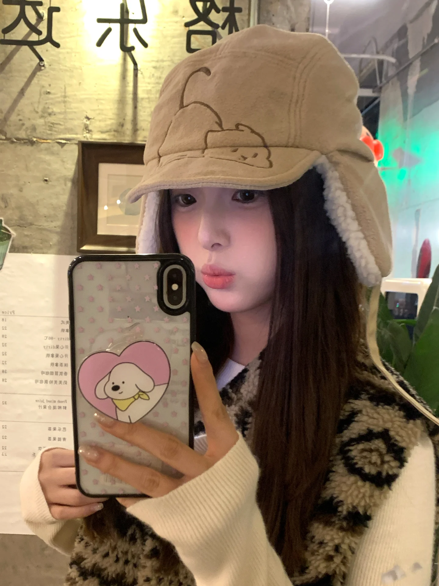 Cute Embroidered Airplane Hat For Girls To Keep Warm In Winter Ear-Protecting Hat To Prevent Cold On Bike Rides