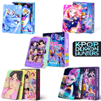 92/30pcs Kpop Demon Hunters Cartoon Cards and stickers Kids Party Card Collection Girls Boys Group HD LOMO Cards for Fans gift