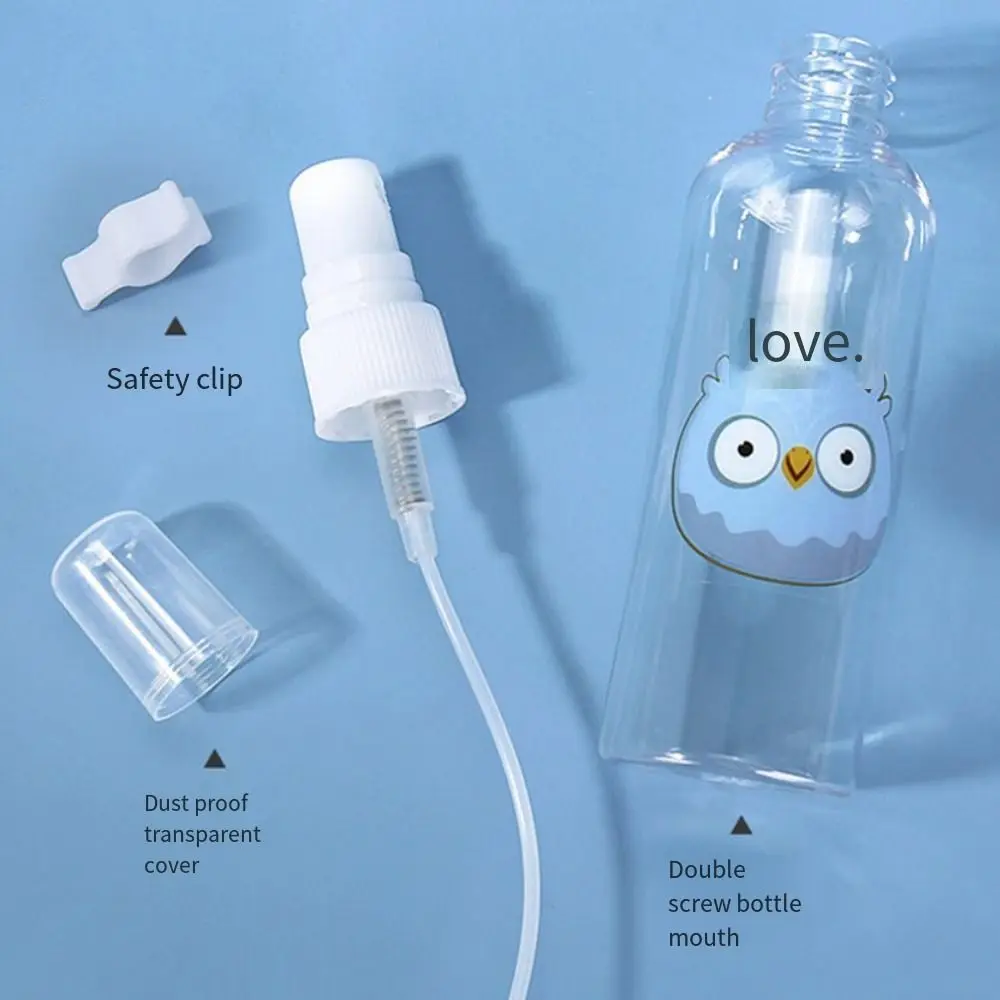 Mini Butelka z Rozpylaczem w Kształcie Kreskówki 30-100ml Wielokrotnego Użytku Pojemnik Kosmetyczny Butelka z Pompką Przeciskową Przenośny Rozpylacz do Płynów Podróżny