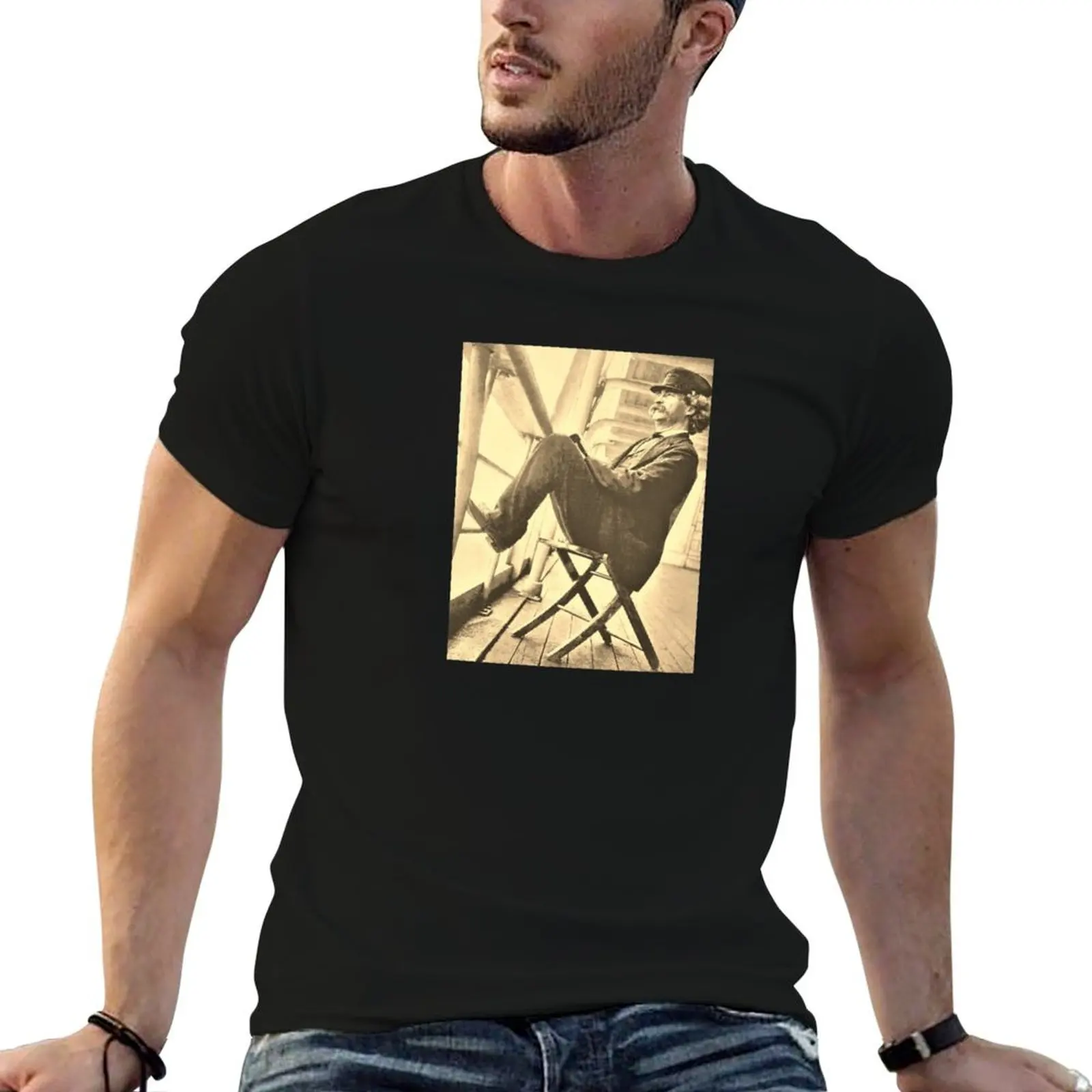 Mark Twain, 1897 Photo T-Shirt Casual Graphic Print Tee