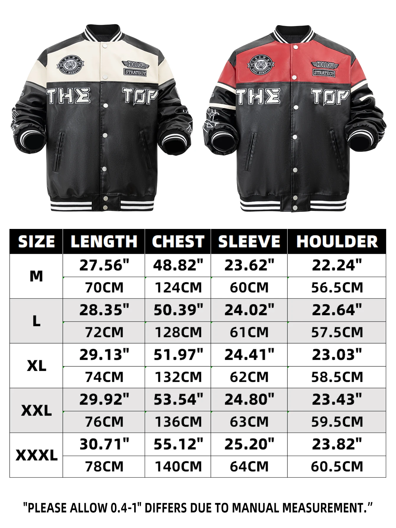 Mens Vintage Punk Motorcycle Track Jacket Faux Leather Outerwear Unisex Varsity Demi-season Spring Coats Loose Streetwear
