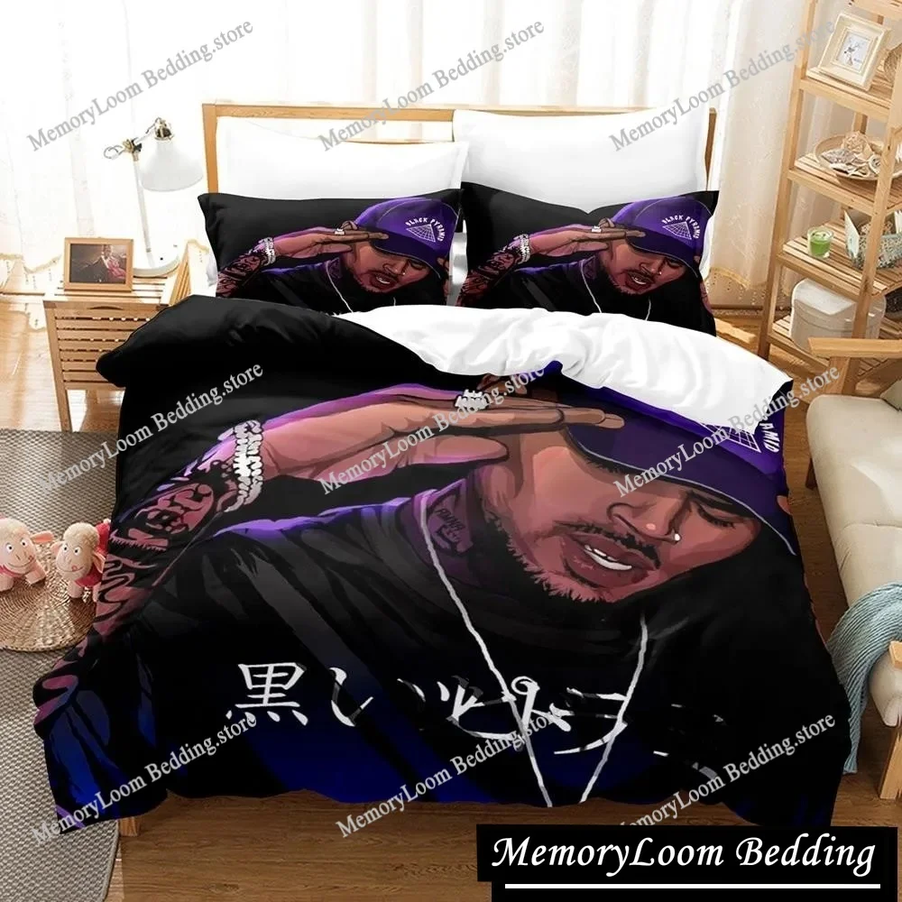 

Chris Brown Bedding Set Single Twin Full Queen King Size Bed Set Adult Kid Bedroom Duvetcover Sets 3D Anime Bed Sheet Set