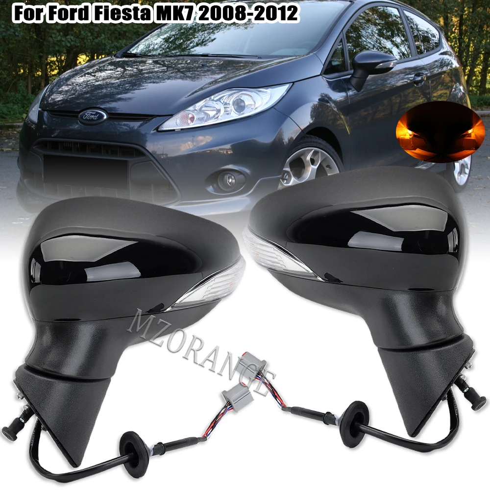 

Electric Heated Side Rearview Mirror For Ford Fiesta MK7 2013 2014 2015 2016 2017 Turn Signal Light 6 Wires Car Accessories
