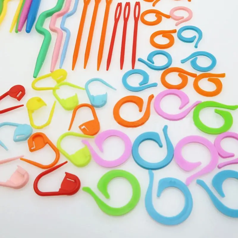 53Pcs Plastic Crochet Hooks Stitch Markers Counter Knitting Needles Set DIY Craft Household Crossstitch Tool Sewing Accessories