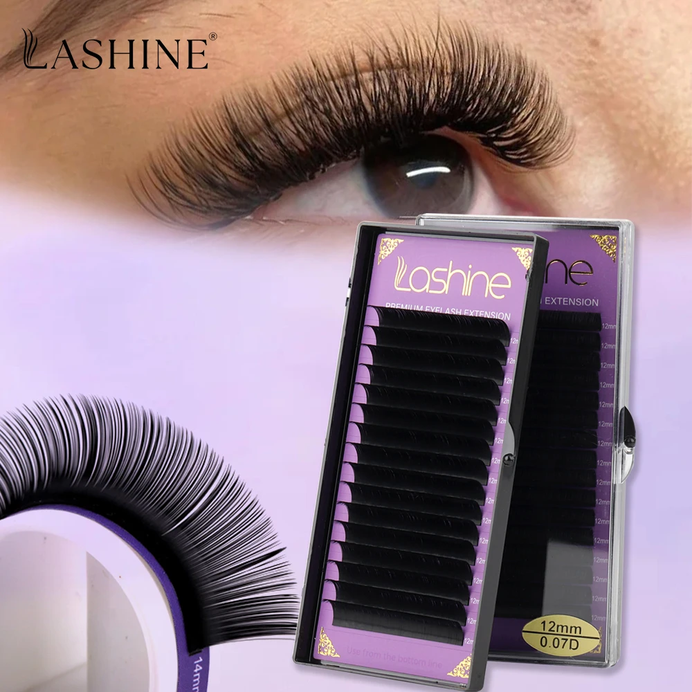 Lashine Einzelne Wimpernverlängerung C/D Curl 8-16MM Volumen-Wimpern Kaschmir-Wimpern Matt Faux Mink für Profis