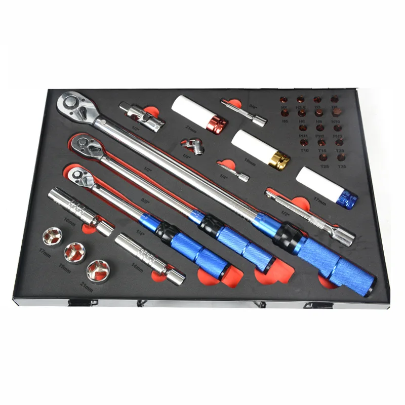 33-Piece Adjustable Torque Torque Wrench Fast Torque Wrench High Precision Kg Wrench Auto Repair Spark Plug
