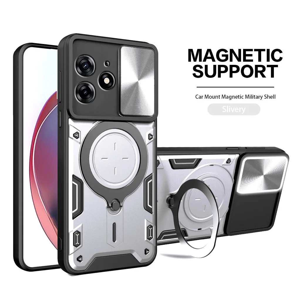 Metal Ring Camera Protect Case for Tecno Spark 10 Pro 10 Spark 10C TECNO POVA 5 Camon 20 Pro Armor Hybrid Rotating Holder Cover