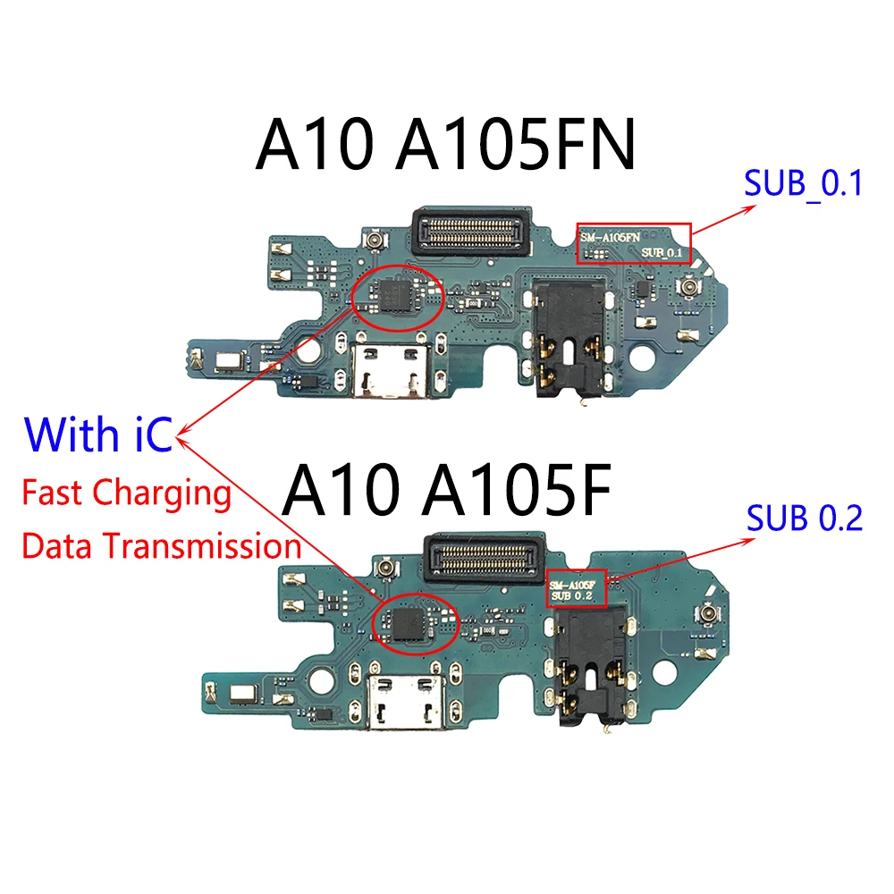 USB Charge Dock Socket Port Jack Connector Flex Cable For Samsung A10 A10E A20 A20E A30 A40 A7 2018 A750F Charging Board Module