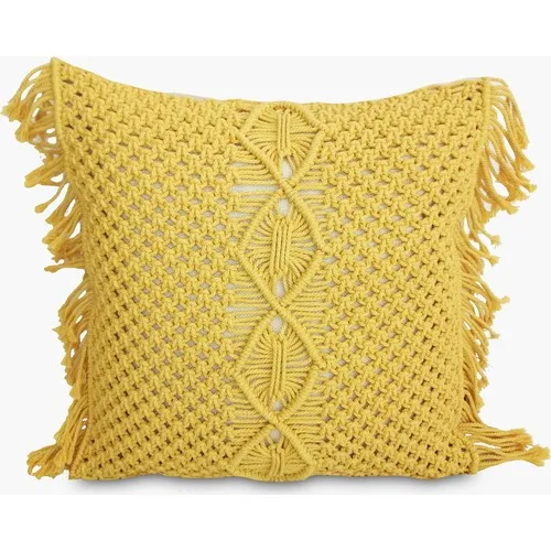 Pillow decorate Cart Lollow | Yellow Macrame Pillow decorate Case Spider Pattern