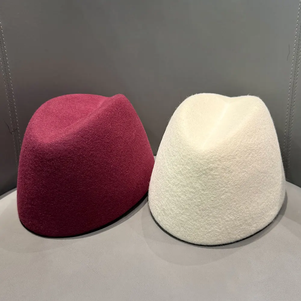 Classic Pillbox Hat 100% Wool Panama Beret Felt Hat Winter Warmer Women Fedora Hat Fascinator Formal Russia Flight Attendant Hat