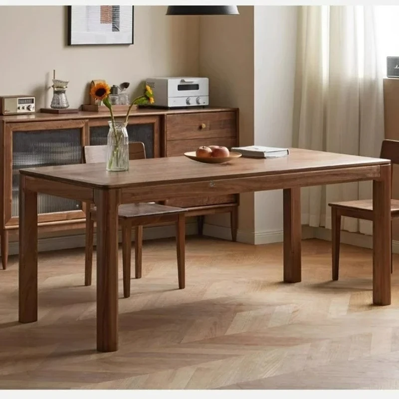Solid Wood Dining Table North American Black Walnut Simple Dining Table Restaurant Home Use Large Board Table Modern