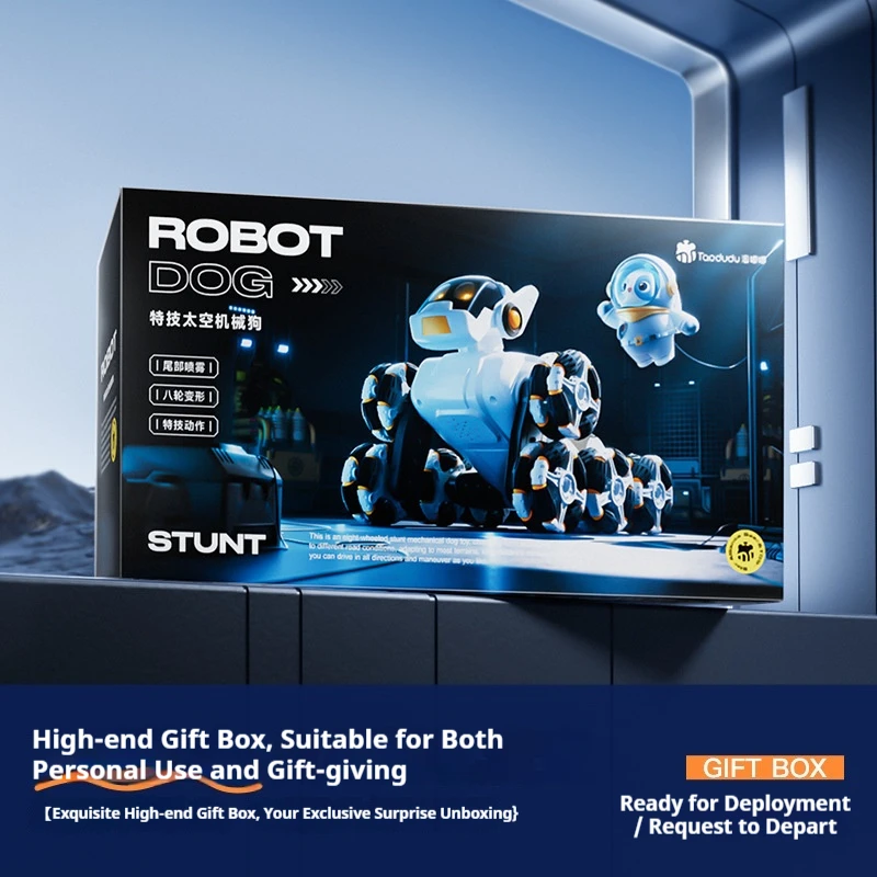 รถของเล่นสุนัขกลไก Taodudu RC 8 ล้อ ขับเคลื่อนอัตโนมัติ หมุนได้ 360 องศา ขับขี่ด้านข้าง ขับได้ทุกพื้นผิว ของขวัญวันเกิดใหม่ ปี 2025