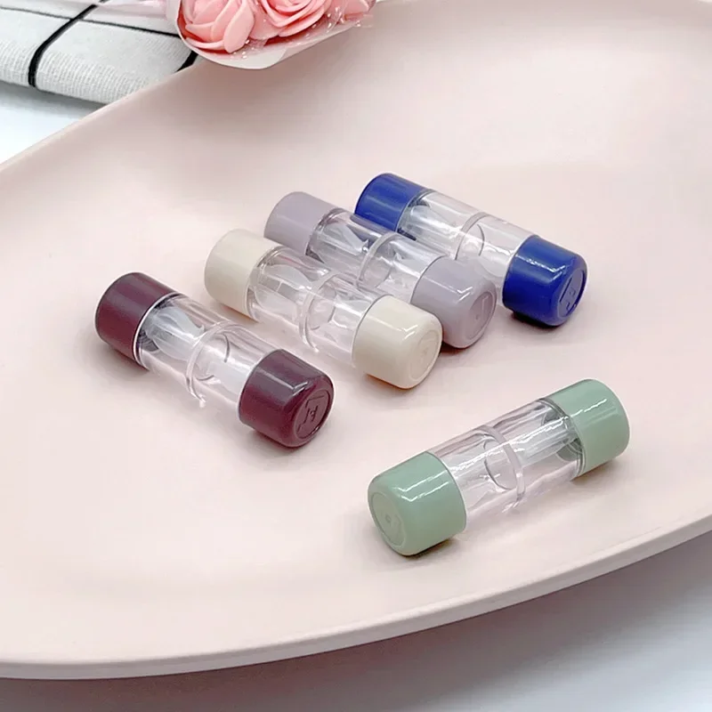 Portable Colored Contact Lens Cases for Travel L+R Lens Holder Transparent Eyes Contacts Travel Kit Holder Lens Container