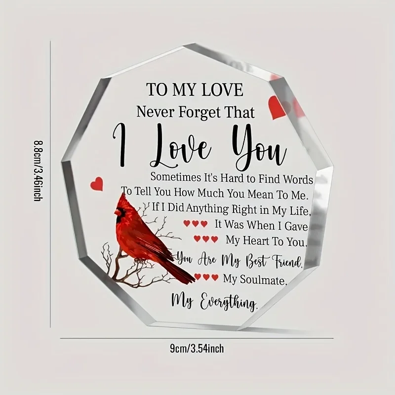 1pc, Romantic Gift, To My Love Acrylic Gift For Her Romantic Boyfriend Gifts Girlfriend Love Cute Gifts Ideas Anniversary