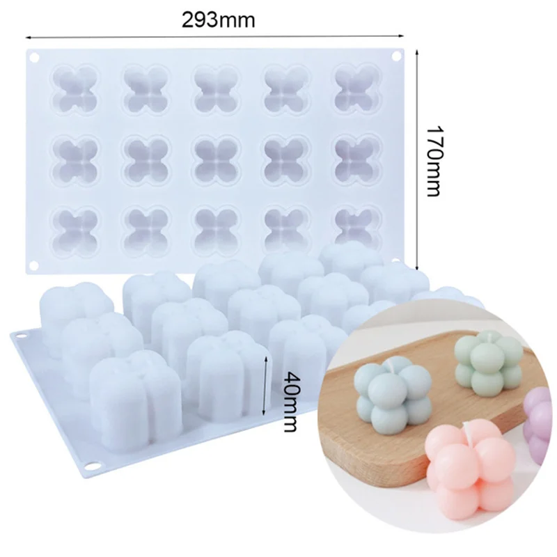 3D Cube Baking Mousse Cake Mold DIY Square Bubble Dessert Molds Kitchen Bakeware Accessories Food gradeSilicone Candle Mould