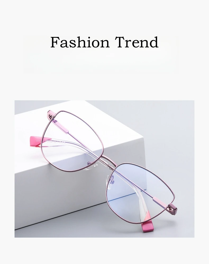 Yimaruili ultraleichte Mode Legierung Blaulicht blockierende Brille Retro Cat Eye optische Rezept Frauen Brillen fassungen – Detail 2