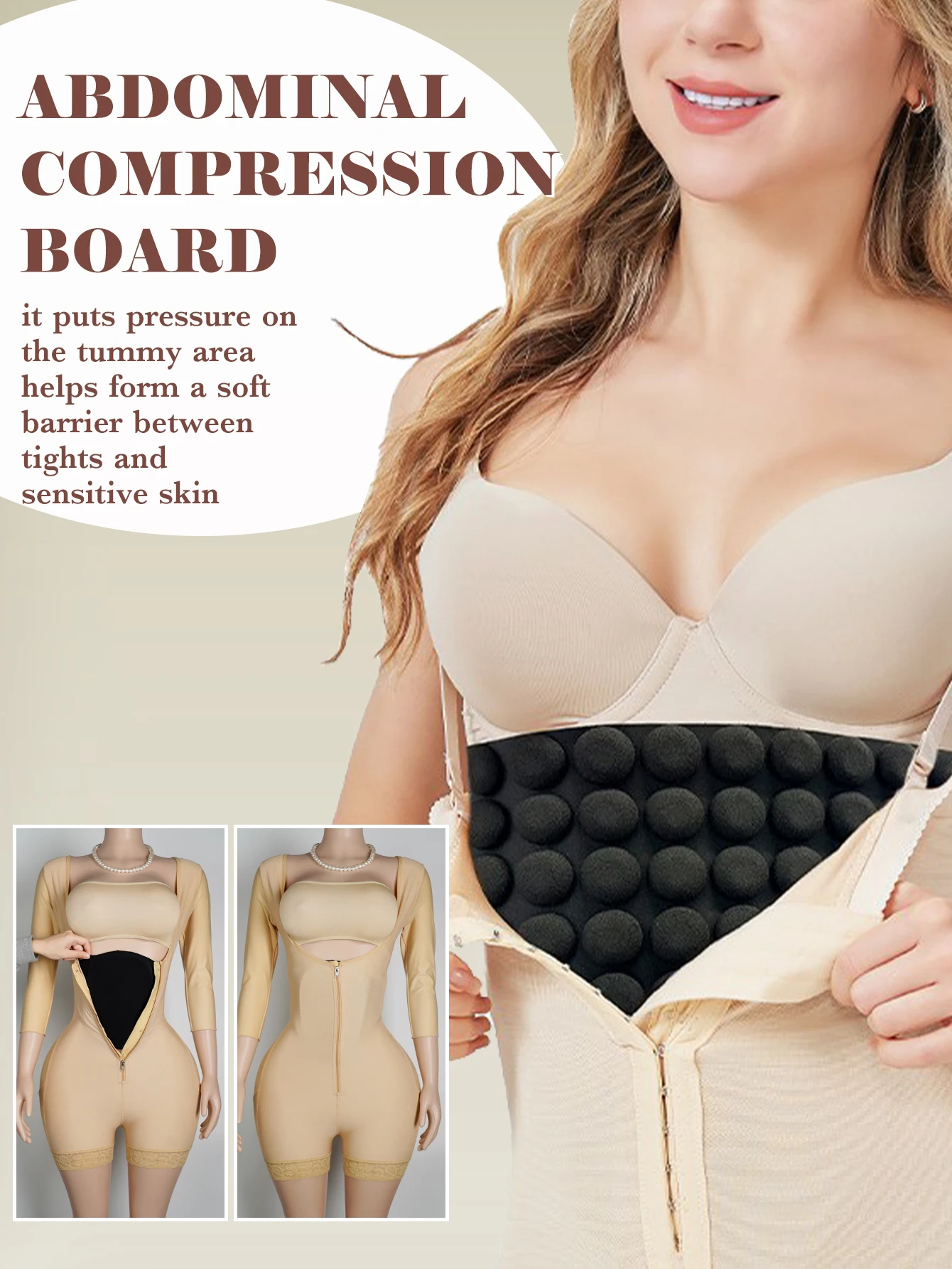 Waist and Abdominal Ring Suction Surgery Convex Point Sponge + EVA Abdominal Support Body Compression Ab Board