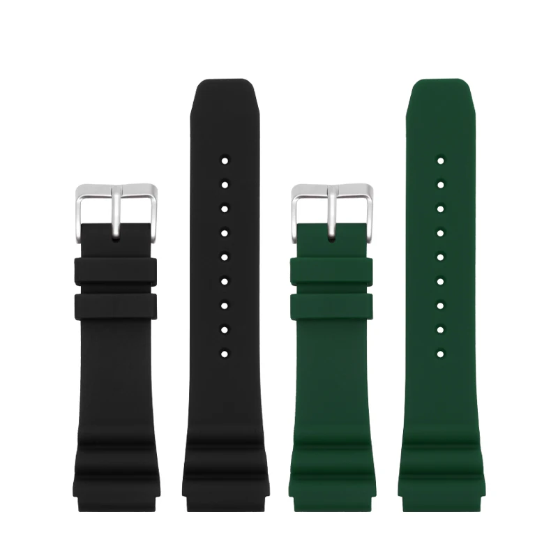 For Citizen Green Water Ghost AW1598 AI7009 BN0193 CASIO seiko silicone watchband 22mm rubber strap men's Pin buckle bracelet