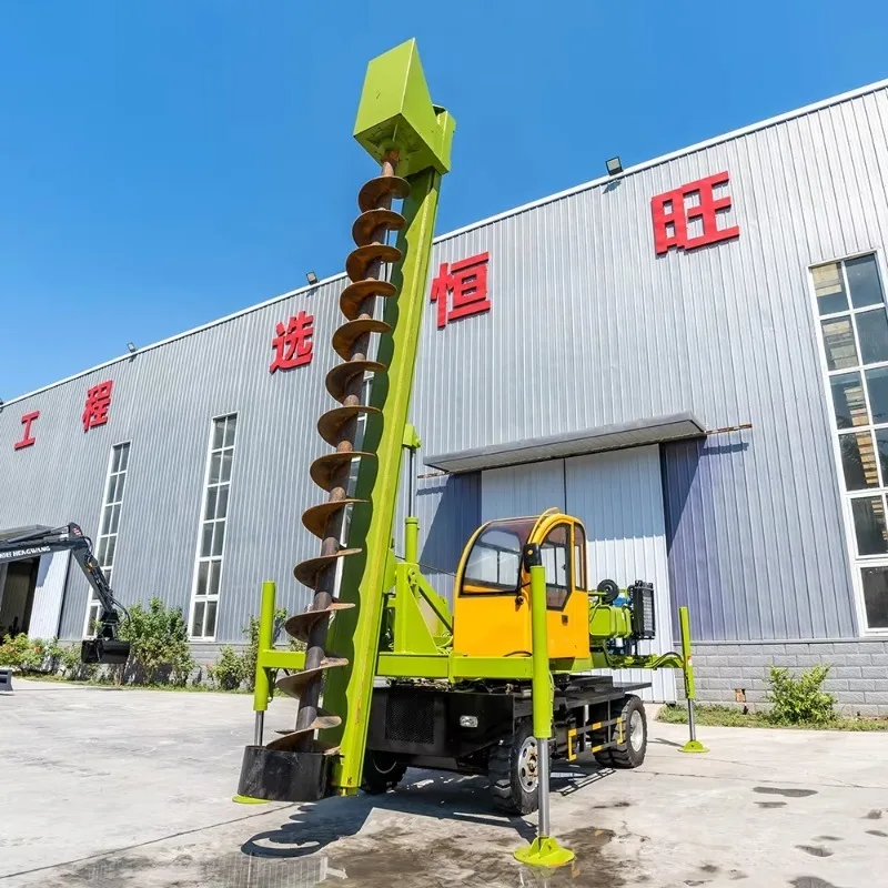Customized 6m Ground Long Screw Spiral Pile Drilling Screw Installing Solar Pile Drivers Machine