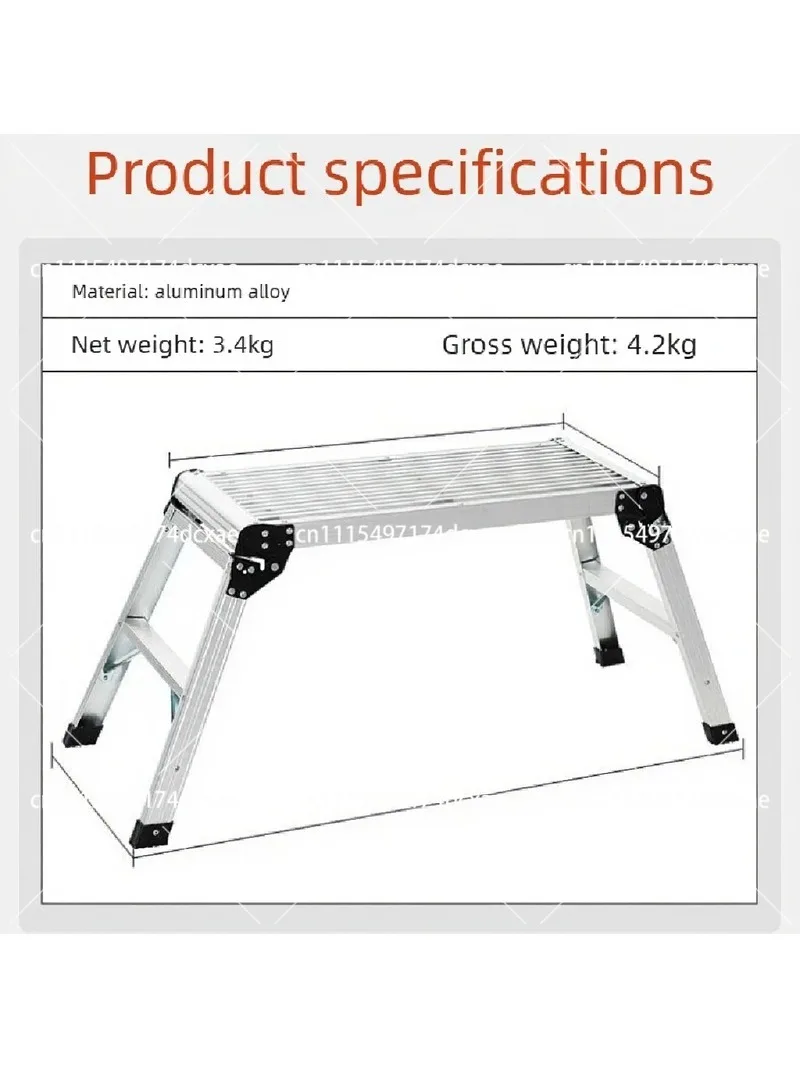 Heavy Duty Folding Ladder Anti-Slip Feet Portable Aluminum Alloy Step Stool for Home Repair Car Wash Outdoor Work