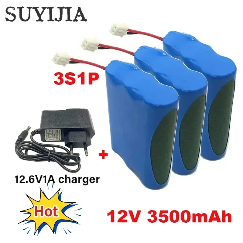 3S1P 18650 Lithium-ion Battery Pack 12V Battery 12.6V/11.1V 3500mAh  W/ BMS for Backup Power Ups CCTV Camerar Speaker Bluetooth