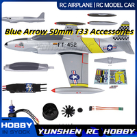 Blue Arrow 50mm Red Arrow Model Rc Plane Accessories Body Main Wings Flat Tail Cockpit Cover Head Cover Electric Adjustment