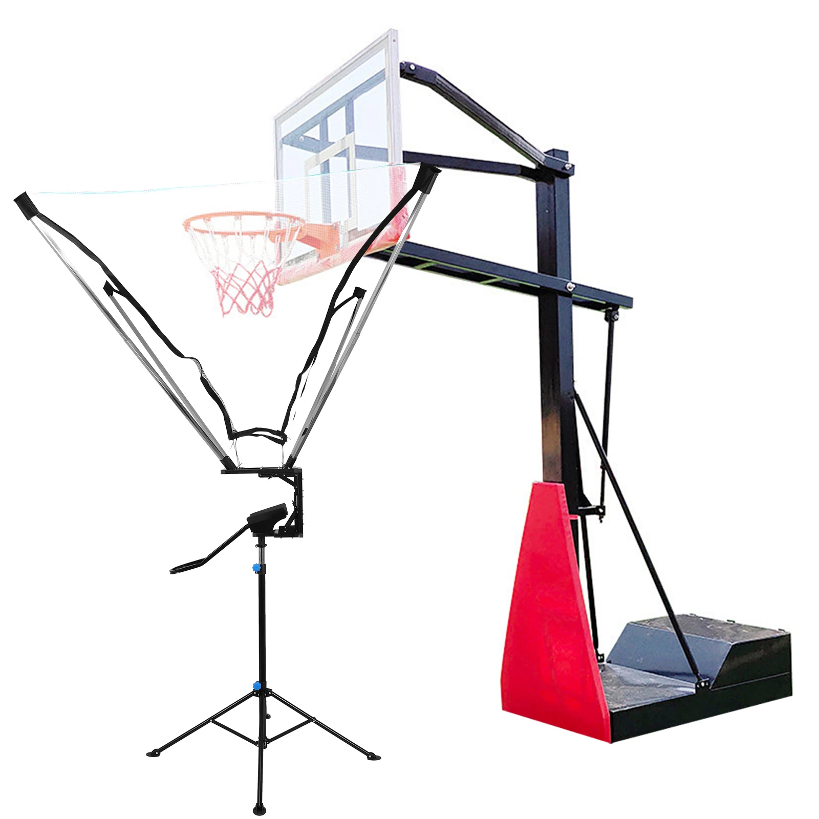 

Basketball Shooting Machine with 180° Rotating Track Easy Assembly with Net Return System Suitable for Indoor & Outdoor Use