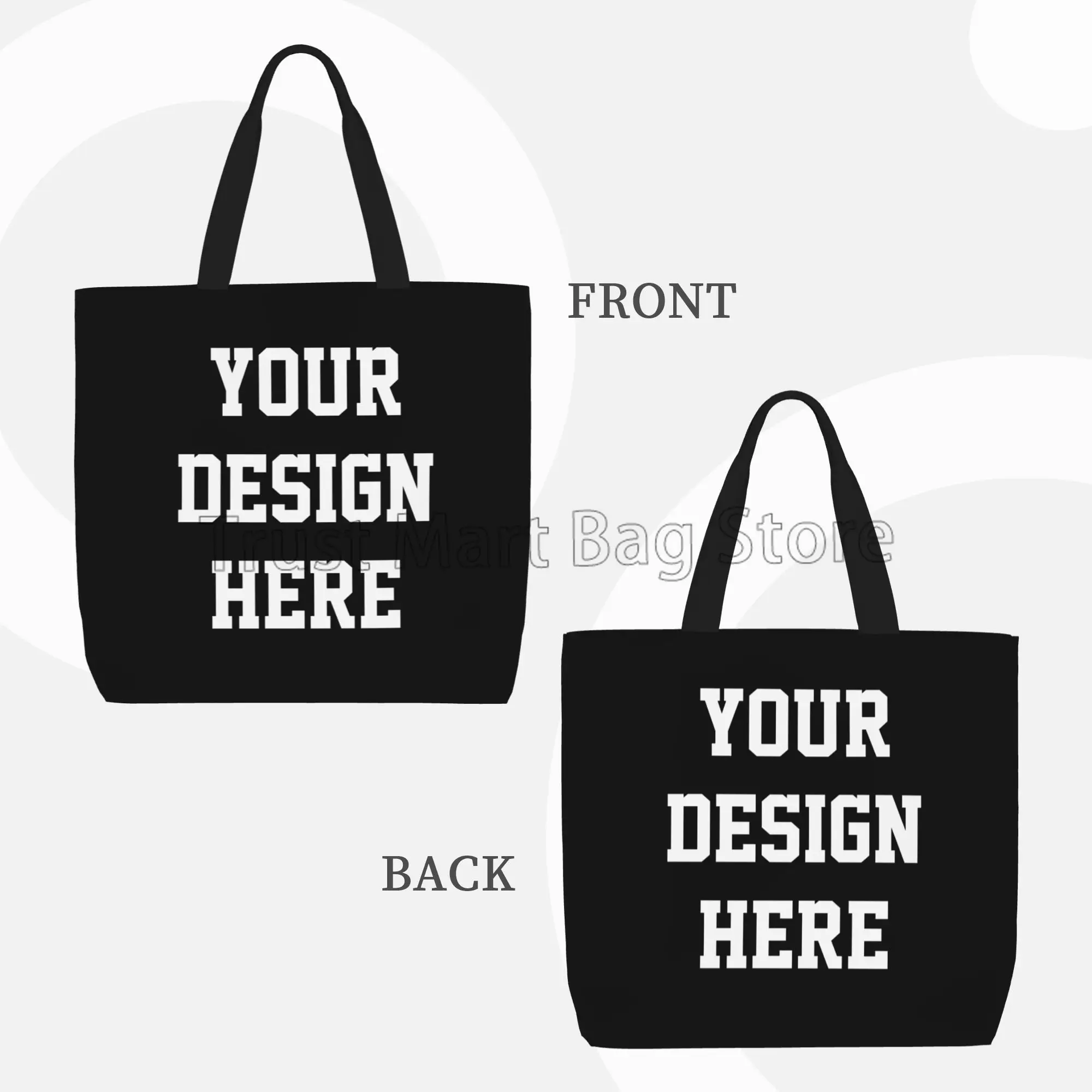 Personalized Large Capacity Tote Bag for Women Add Your Design Custom Shopping Handbag with Image Reusable Shoulder Bag