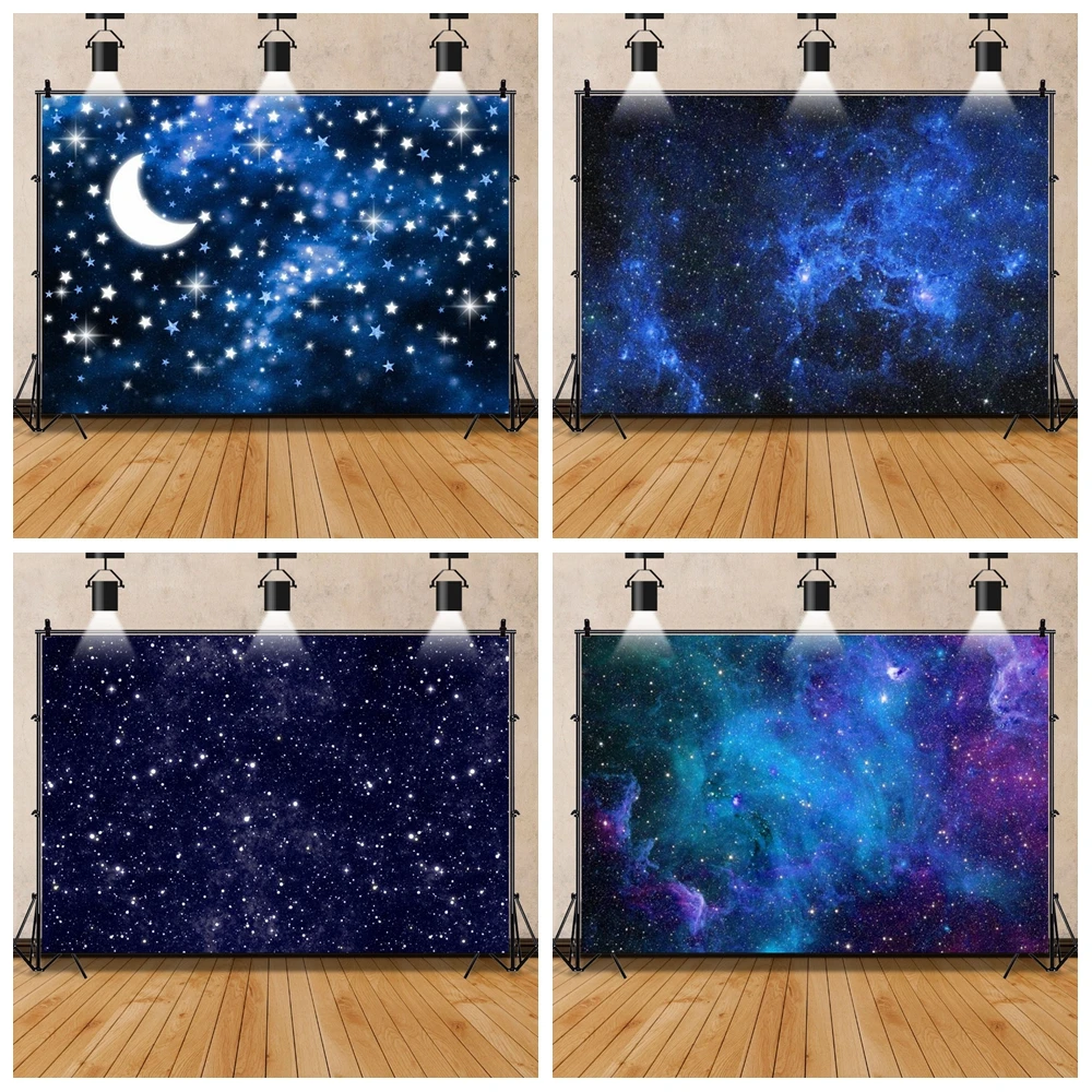 Céu estrelado azul escuro Fotografia Fundo, Galaxy Backdrop, Universo Espaço, Mysterious Nebula Estrelas Retrato, Photo Studio Props