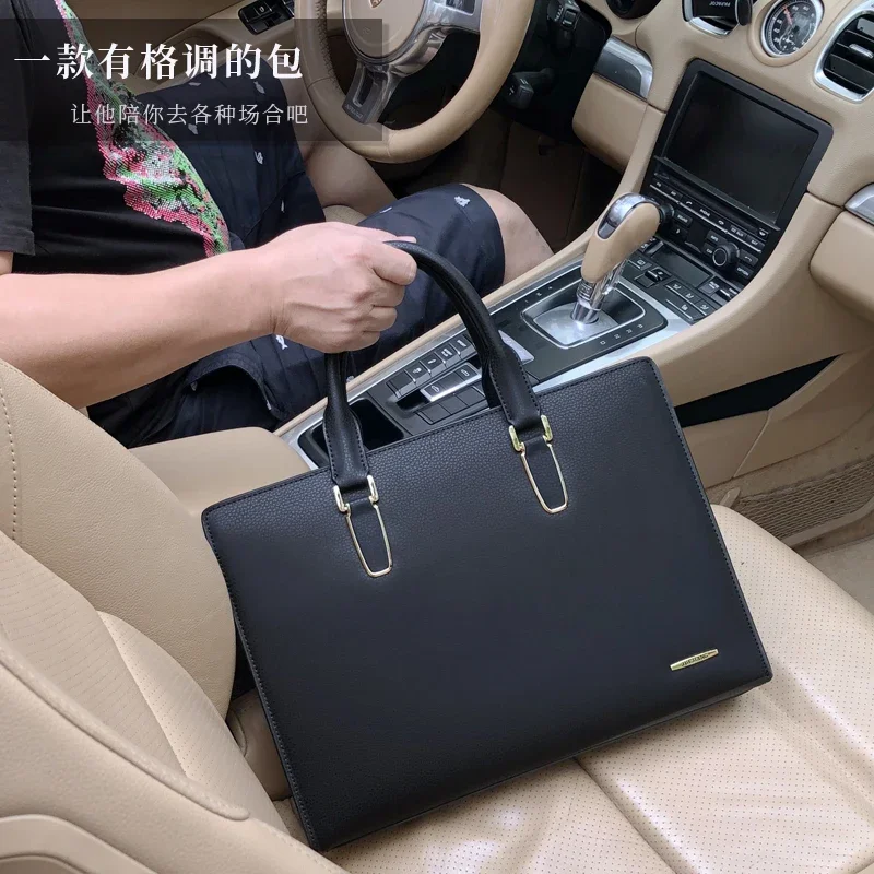 Password Lock Men's Bag Handbag Men's Horizontal Shoulder Bag Crossbody Briefcase Briefcase Men's  Cattle Leather Bag