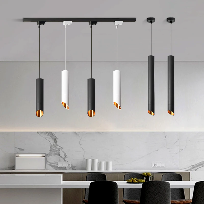 

LED Pendant Lamp COB Ceiling Light Kitchen Living Room Bedroom Hotel Decor Lighting Cylinder Pipe Line Chandelier AC85~265V