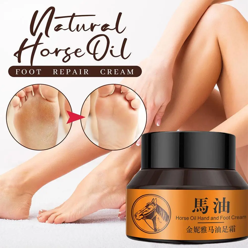 Horse Oil Foot Cream Moisturize Soften Foot Skin Smooth Cracking Moisturize Nourish Care Skin Naturally Removal Prevent Dea W4X2