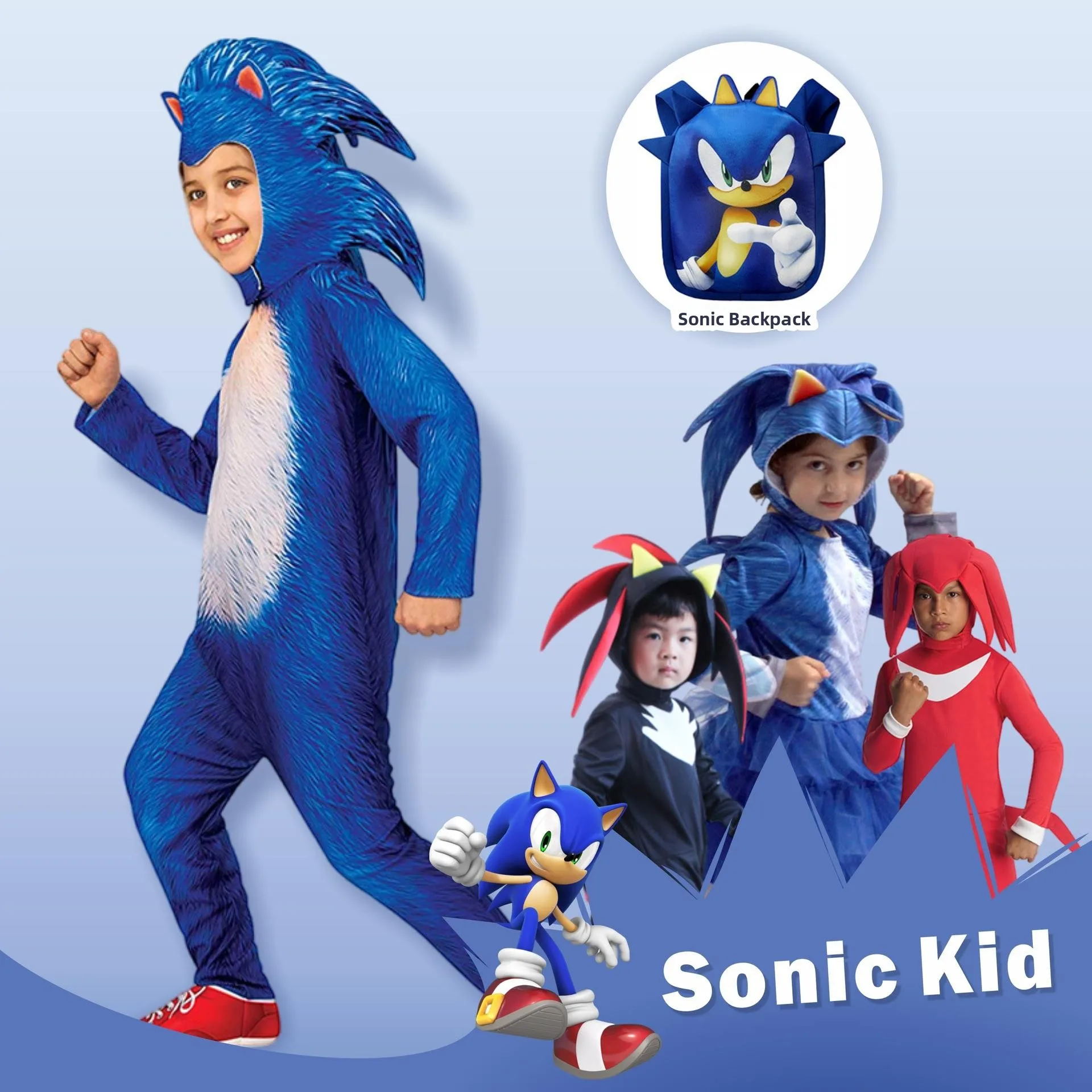

Детский костюм аниме Sonic на Хэллоуин, сценический костюм, традиционная китайская одежда, женская мода