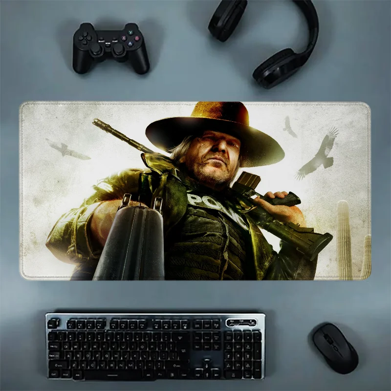 Game Cowboy Deskmat Desk Pad Mouse Gaming Accessories Mousepad Gamer Mats Mat Mause Anime Office Pads Pc Xxl Desktop Large Mice