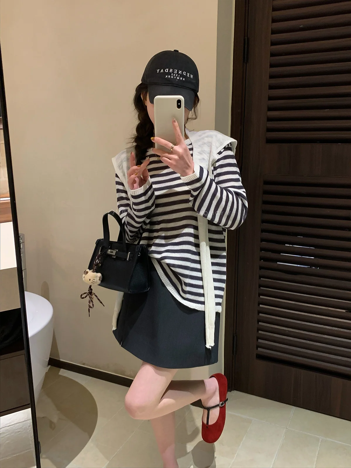 

Love Devil Fi Striped Long Sve round Ne oulder Wrap Knitted Women's Top Korean Sle Versatile Spring New Arrival