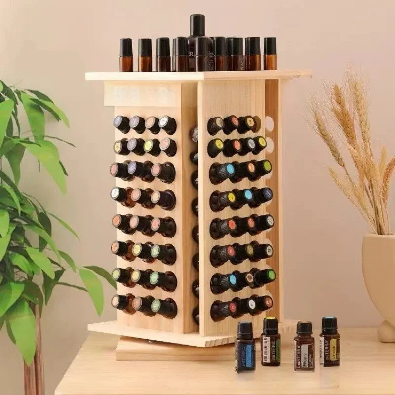 yes125 Grid Essential Oil Bottled Display Shelf - Smooth Rotating Storage Rack Beauty Salon Desktop Organizer