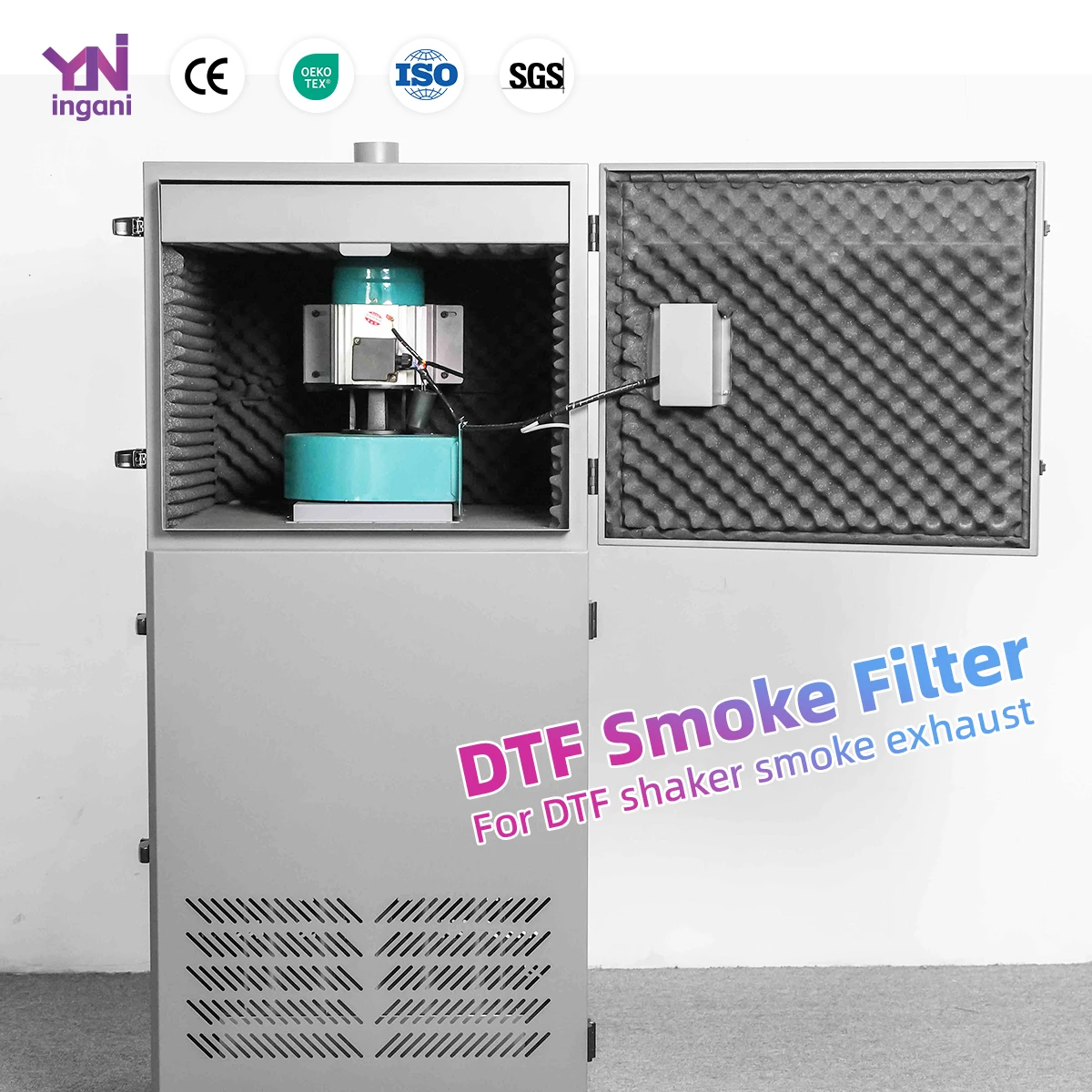 Ingani Large Industrial 220v Universal Fume Extractor Filter for Dtf Powder Shaker Oven air Smoke Purifier Unit