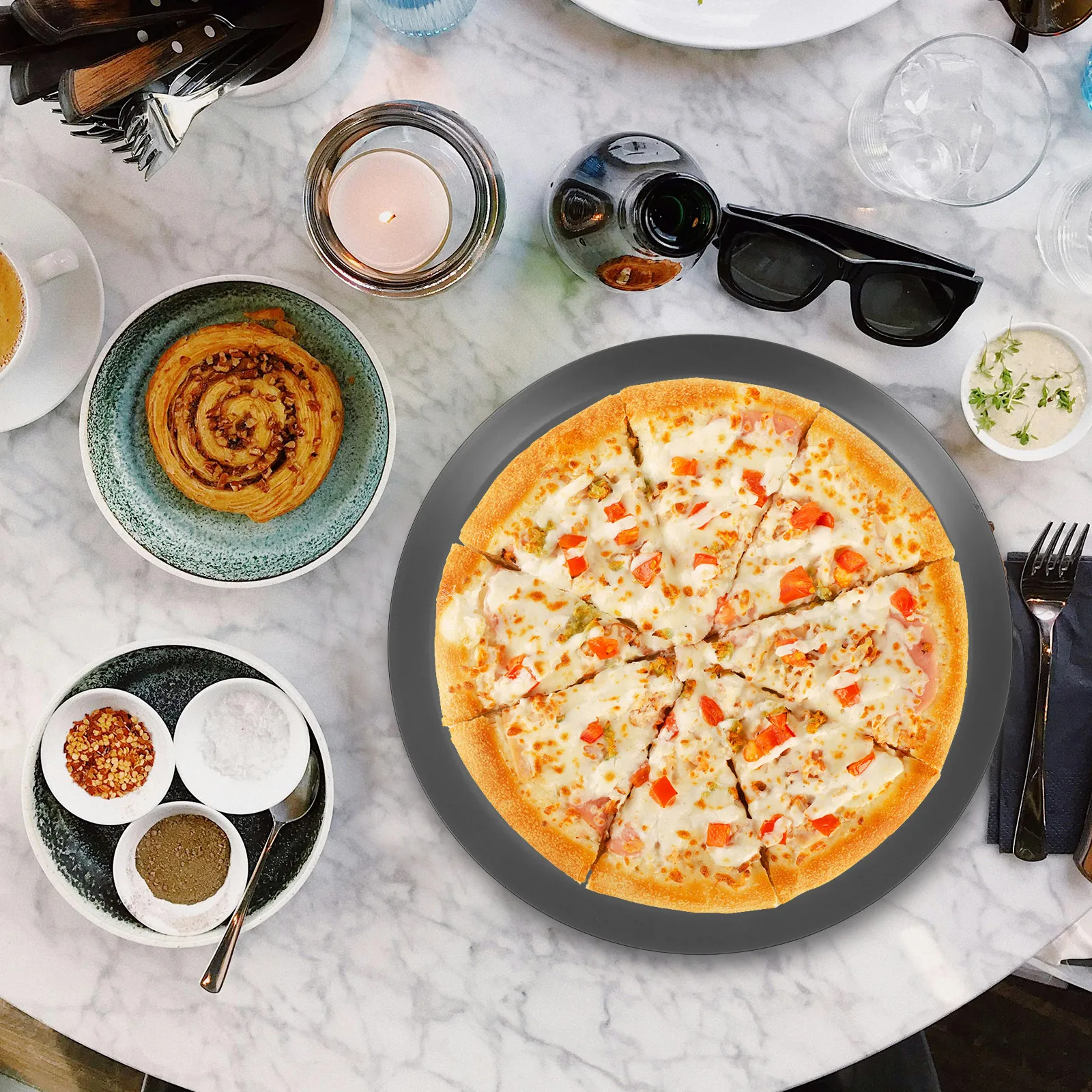 

Dura Mater Pizza Plate Round Pans with Holes Aluminum Alloy Baking Tray Wire Rack Metal