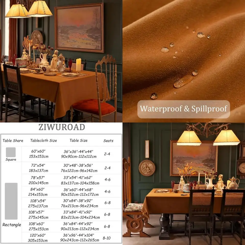 

Водонепроницаемая бархатная скатерть Caramel 72x54, устойчивая к разливу, мягкая крышка для вечеринок на осень и День Благодарения